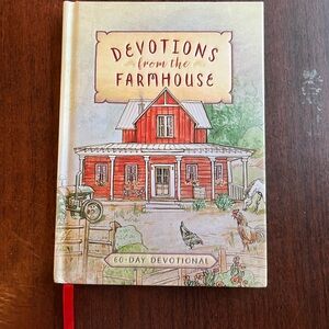 Devotions from the Farmhouse 60-Day Book with Red and Cream Cover